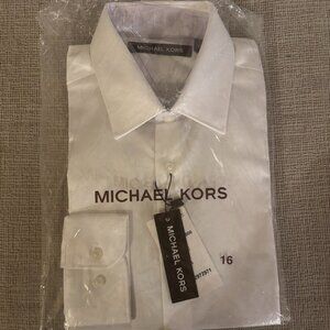 Michael Kors BRAND NEW WITH TAGS Boys White Cotton Dress Shirt Size 16 NWT